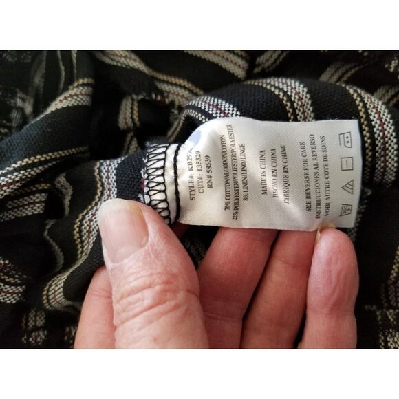 Kut From the Kloth Black Striped Beach Pants Drawstring Lightweight Casual Sz XS - Picture 13 of 13